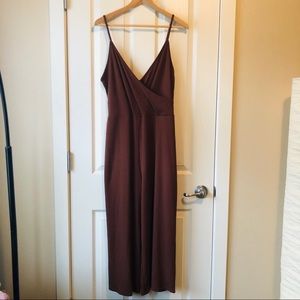Brown V-Neck Jumpsuit